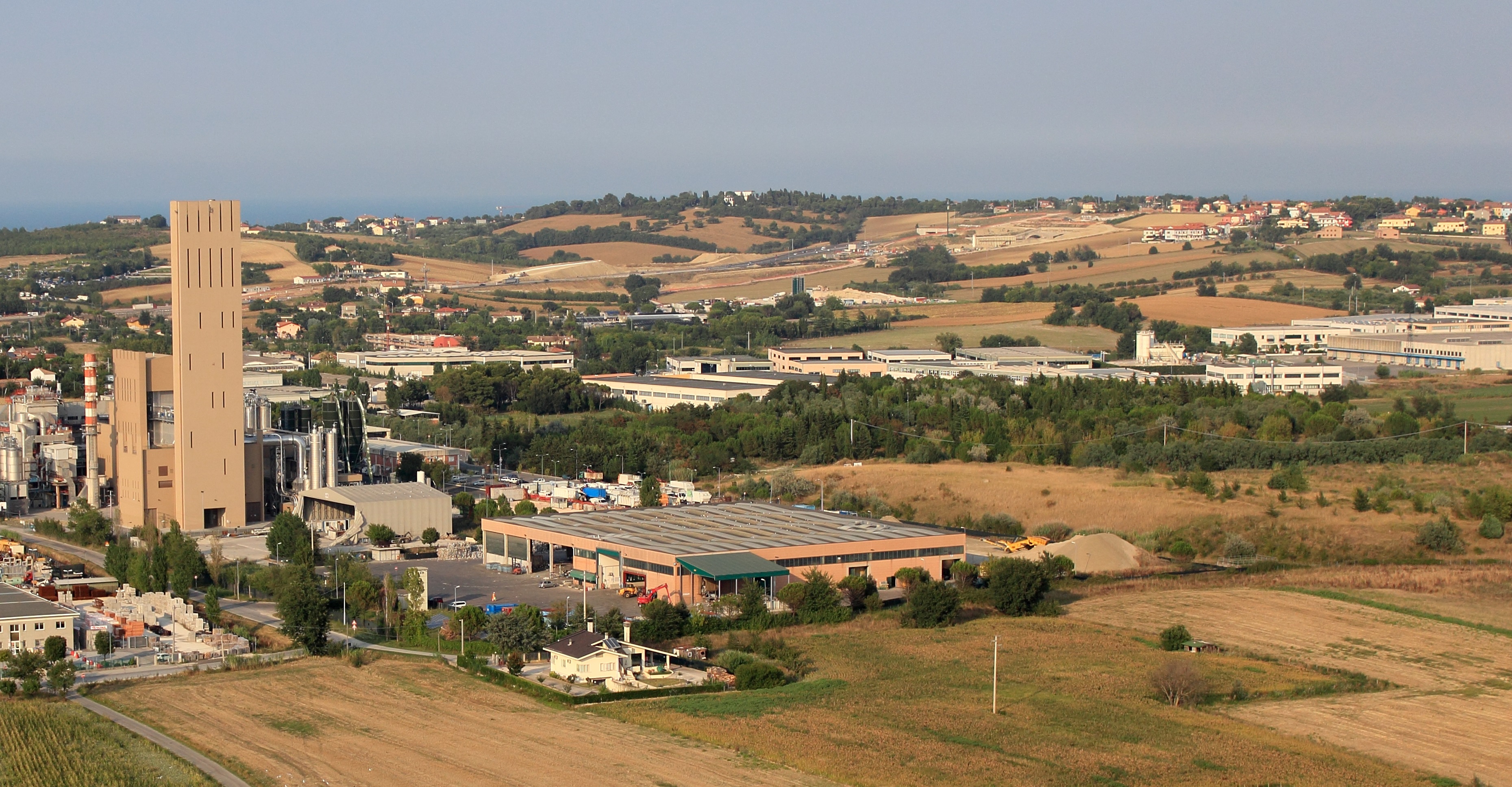 Vista dall'alto dell'impianto di Coriano - termovalorizzatore di Rimini