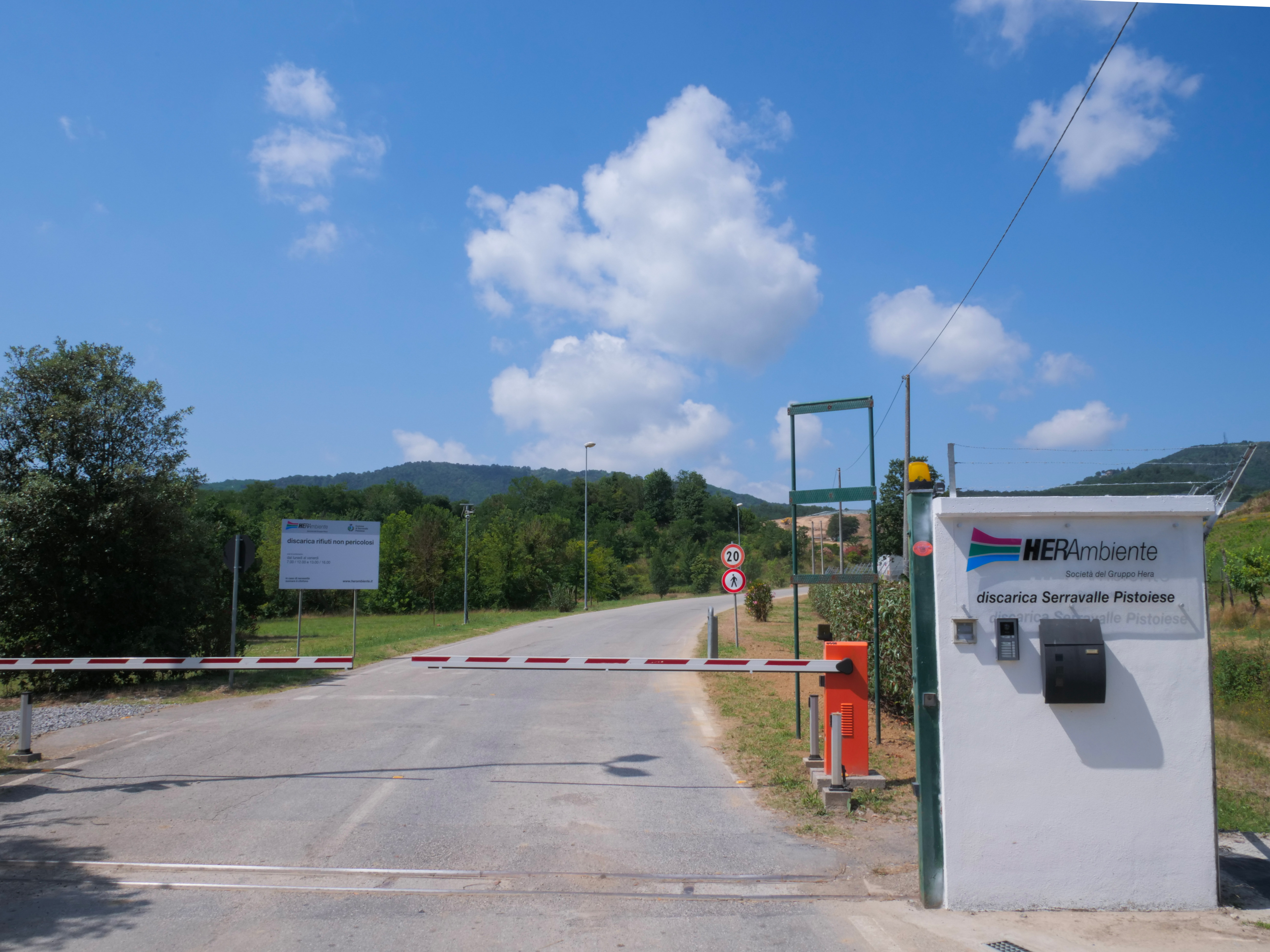 Entrance of Landfill in Serravalle Pistoiese (Pistoia)