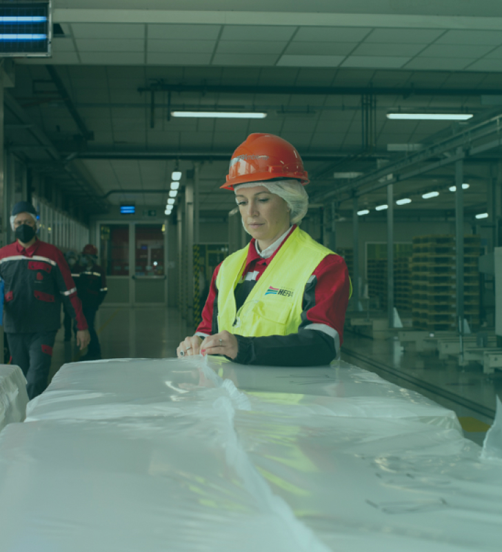 an operator works on a packaging