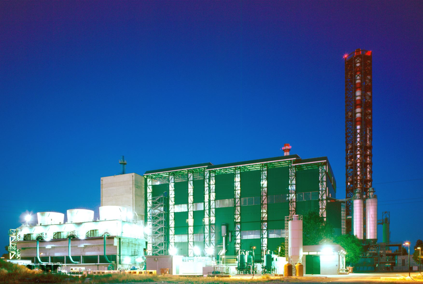 View of Bologna waste-to-energy plant