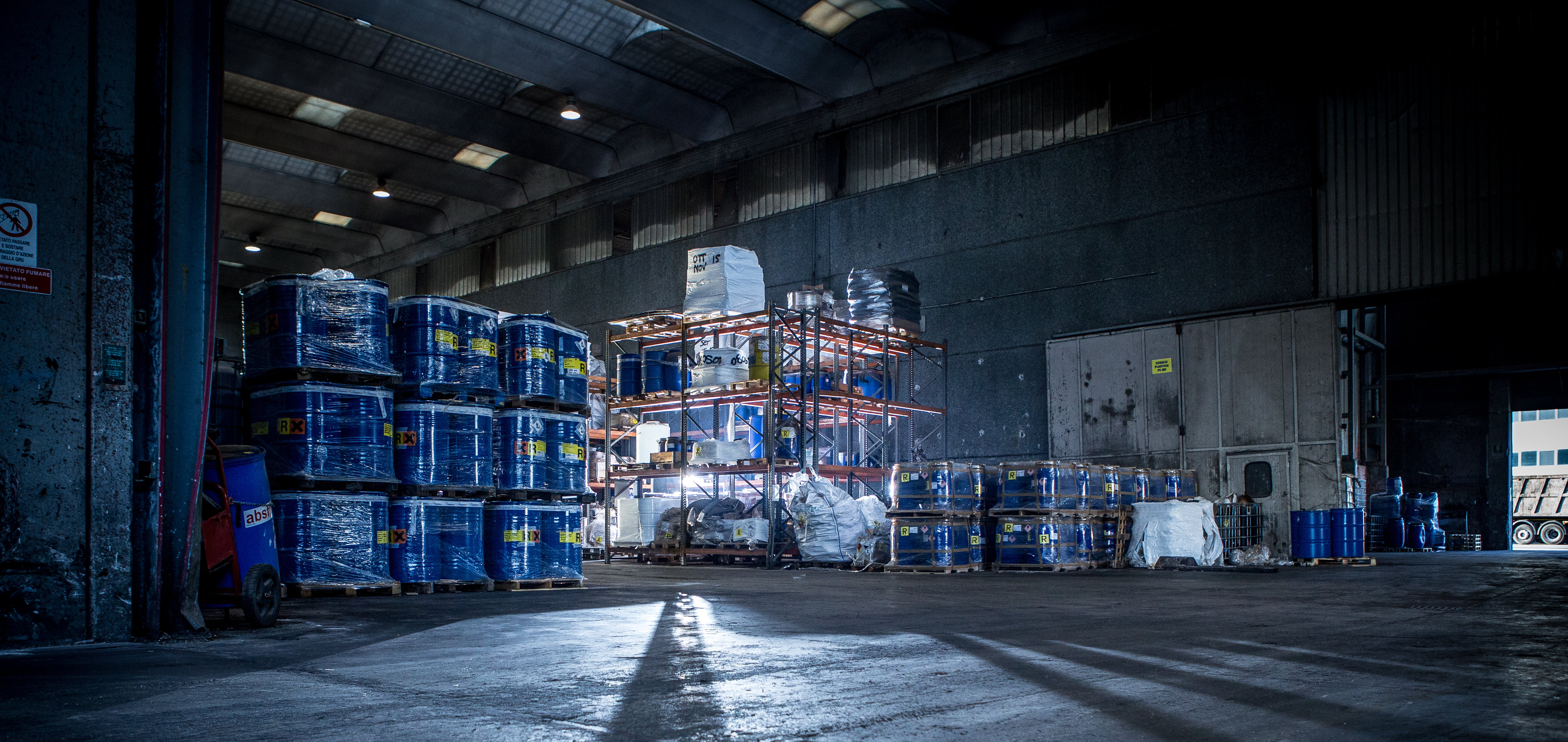 Storage platform in the Hazardous waste treatment platform in Castelfranco di Sotto